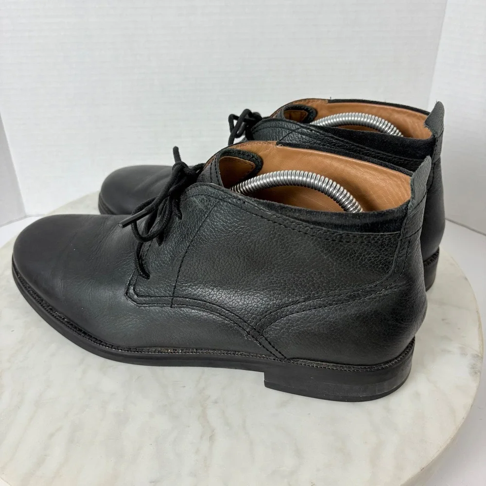 Cole Haan Men's Ankle Chukka Boots Black Leather Lace Up Dress Shoes Size 11.5M‎